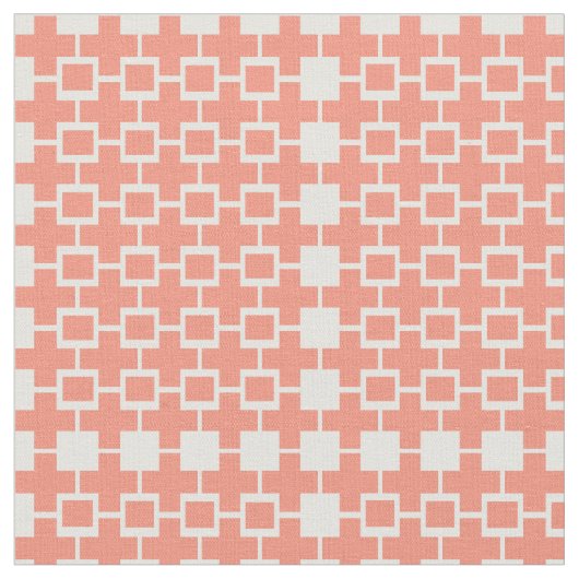 Abstraktes rosa Peach Cube Square Stoff (Nahaufnahme)