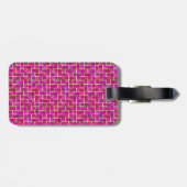 Abstraktes rosa Quadrat-Muster Gepäckanhänger (Rückseite horizontal)