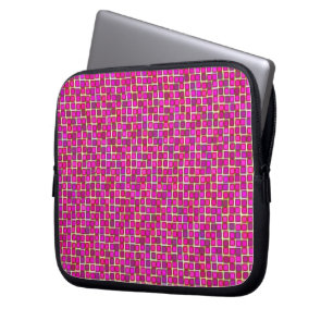 Abstraktes rosa Quadrat-Muster Laptopschutzhülle