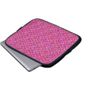 Abstraktes rosa Quadrat-Muster Laptopschutzhülle (Vorne Knopf)