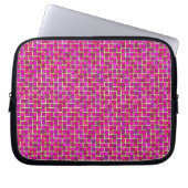 Abstraktes rosa Quadrat-Muster Laptopschutzhülle (Vorderseite)