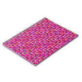 Abstraktes rosa Quadrat-Muster Notizblock (Linke Seite)