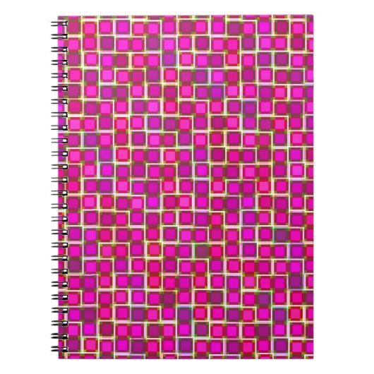 Abstraktes rosa Quadrat-Muster Notizblock (Vorderseite)