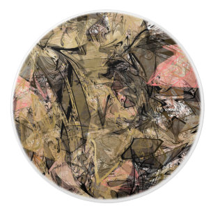 Abstraktes Rosa Schwarz & Gold Glam Grunge Dekor Keramikknauf