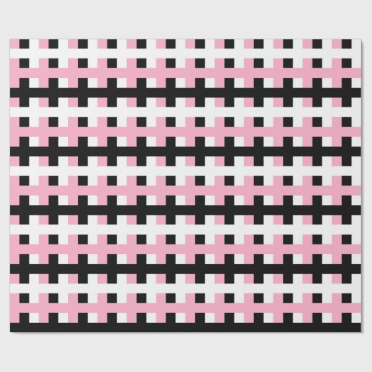 Abstraktes Rosa, Schwarzweiss Geschenkpapier (Flach)