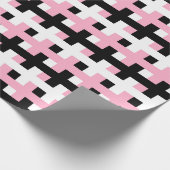 Abstraktes Rosa, Schwarzweiss Geschenkpapier (Ecke)