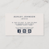 Abstraktes Rosa Teracotta Gold Social Media Visitenkarte (Rückseite)