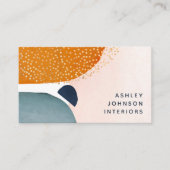 Abstraktes Rosa Teracotta Gold Social Media Visitenkarte (Vorderseite)