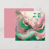 Abstraktes Rosa und Aquamarines Verdigris 18. (Vorne/Hinten)