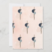 Abstraktes Rosa und blaues goldfarbenes Flute Absc Einladung (Rückseite)