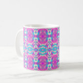 Abstraktes rosa und blaues Muster Kaffeetasse (Vorderseite Links)