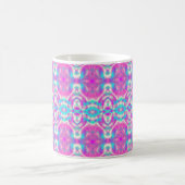Abstraktes rosa und blaues Muster Kaffeetasse (Mittel)