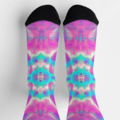 Abstraktes rosa und blaues Muster Socken (Oben)