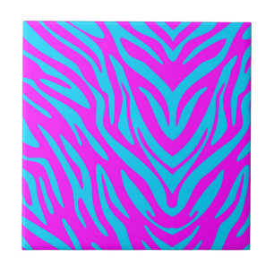 Abstraktes rosa und blaues Zebra Fliese