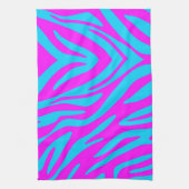 Abstraktes rosa und blaues Zebra Geschirrtuch (Vertikal)