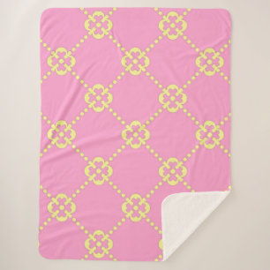 Abstraktes rosa und gelbes Muster Sherpadecke