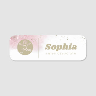 Abstraktes Rosa und goldene Farbe Beruflich Namensschild