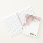 Abstraktes rosa und goldenes Monogramm Notizblock (Innenseite)