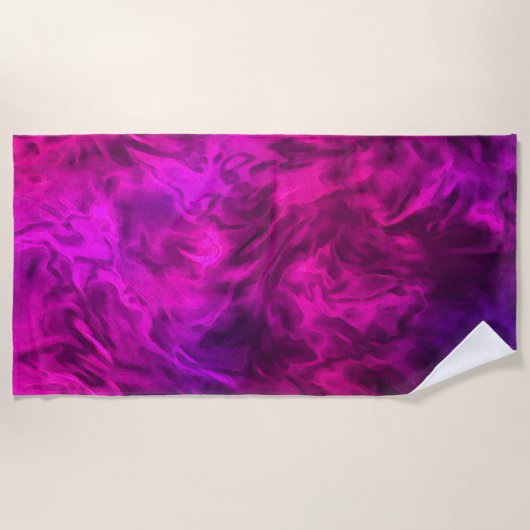 Abstraktes Rosa und Lila Design Strandtuch (Vorderseite)