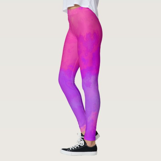 Abstraktes Rosa und Lila Leggings (Links)