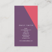 Abstraktes Rosa und Lila Makeup Social Media Visitenkarte (Rückseite)