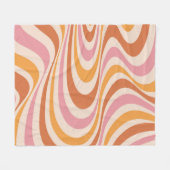 Abstraktes, rosa und orangefarbenes Design Fleecedecke (Vorderseite (Horizontal))