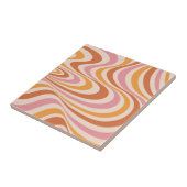 Abstraktes, rosa und orangefarbenes Design Fliese (Seite)