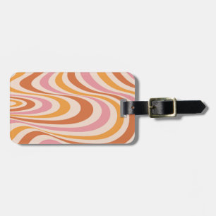 Abstraktes, rosa und orangefarbenes Design Gepäckanhänger