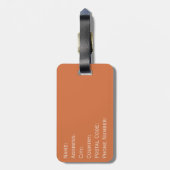 Abstraktes, rosa und orangefarbenes Design Gepäckanhänger (Rückseite vertikal)