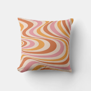 Abstraktes, rosa und orangefarbenes Design Kissen