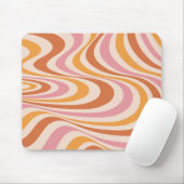 Abstraktes, rosa und orangefarbenes Design Mousepad (Mit Mouse)
