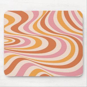 Abstraktes, rosa und orangefarbenes Design Mousepad