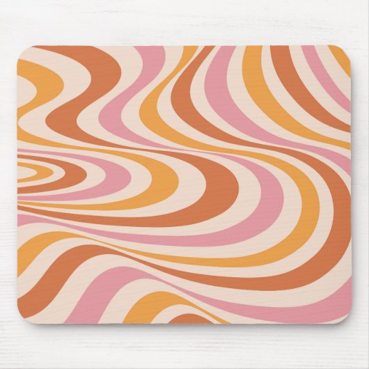 Abstraktes, rosa und orangefarbenes Design Mousepad (Vorne)