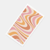 Abstraktes, rosa und orangefarbenes Design Serviette (Ecke)