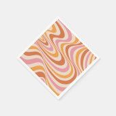 Abstraktes, rosa und orangefarbenes Design Serviette (Ecke)