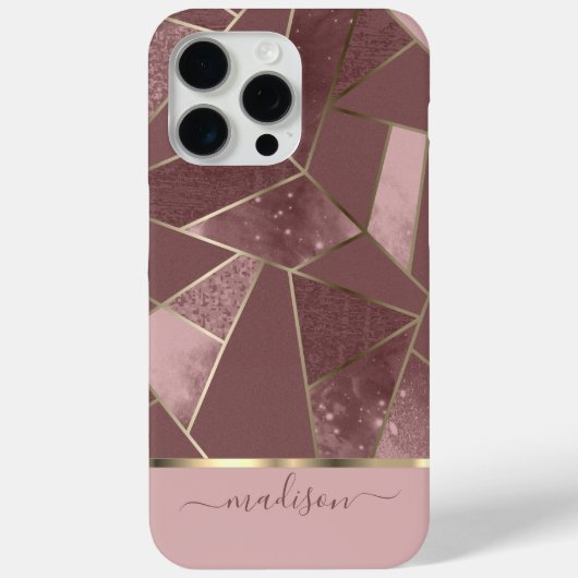 Abstraktes Rosa und Rose Gold Design Case-Mate iPhone Hülle (Rückseite)