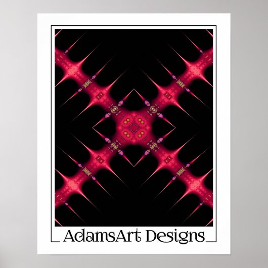 Abstraktes Rosa und Rotes Kreuz Poster (Vorne)
