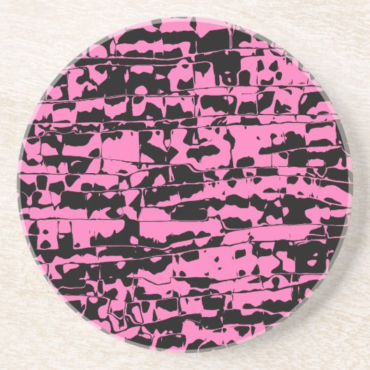 Abstraktes Rosa und Schwarz Untersetzer (Vorne)