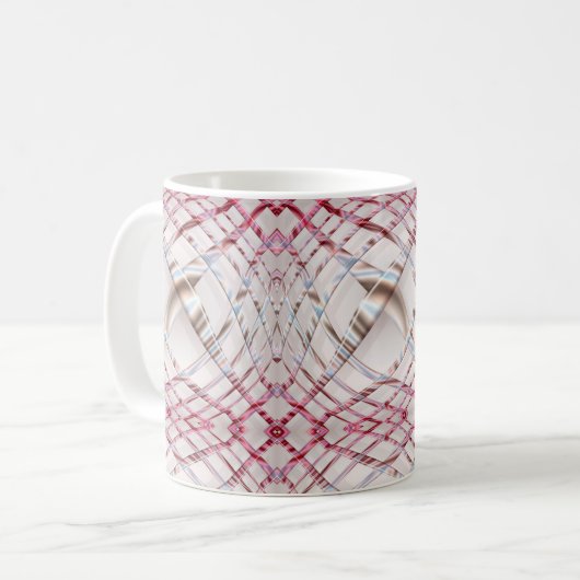 abstraktes rosa unregelmäßiges gewelltes kaffeetasse (Vorderseite Links)