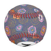 Abstraktes Rosenfeldmuster Baseball (Rückseite)