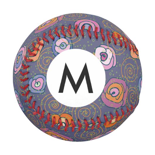 Abstraktes Rosenfeldmuster Baseball (Vorderseite Links)