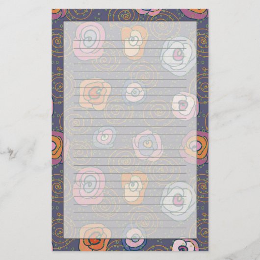 Abstraktes Rosenfeldmuster Briefpapier (Vorderseite)
