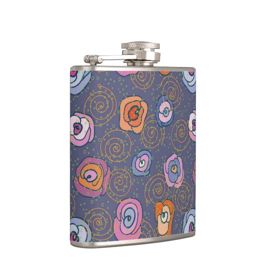 Abstraktes Rosenfeldmuster Flachmann (Rechts)