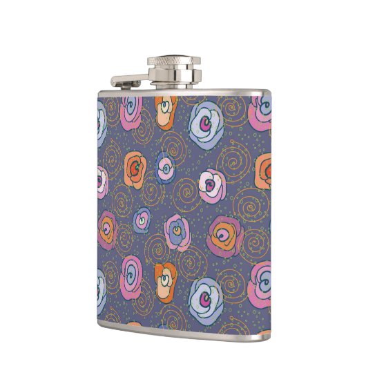 Abstraktes Rosenfeldmuster Flachmann (Links)