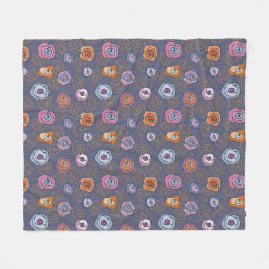 Abstraktes Rosenfeldmuster Fleecedecke (Vorderseite (Horizontal))