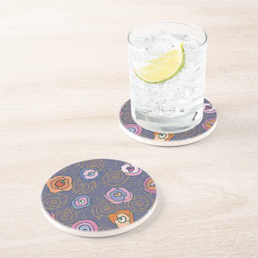 Abstraktes Rosenfeldmuster Getränkeuntersetzer (Seite)