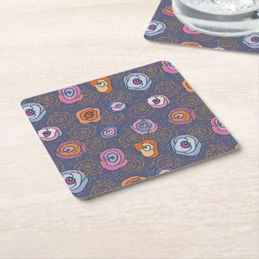 Abstraktes Rosenfeldmuster Rechteckiger Pappuntersetzer (angewinkelt)