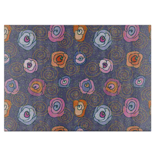 Abstraktes Rosenfeldmuster Schneidebrett (Vorderseite)