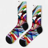 Abstraktes Rot-Blau-Socken-Design Socken (Linkes Detail)