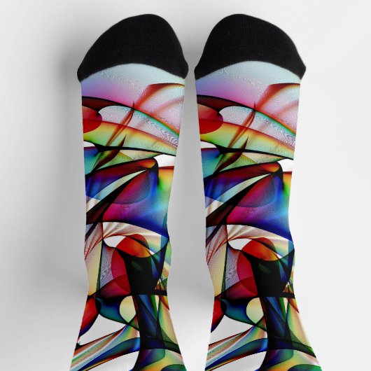 Abstraktes Rot-Blau-Socken-Design Socken (Oben)